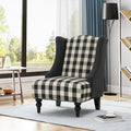 Poltrona Club "High-Back Wingback" da 28" con gambe in legno di betulla e seduta imbottita