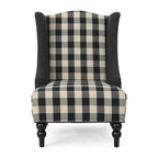 Poltrona Club "High-Back Wingback" da 28" con gambe in legno di betulla e seduta imbottita