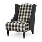 Poltrona Club "High-Back Wingback" da 28" con gambe in legno di betulla e seduta imbottita