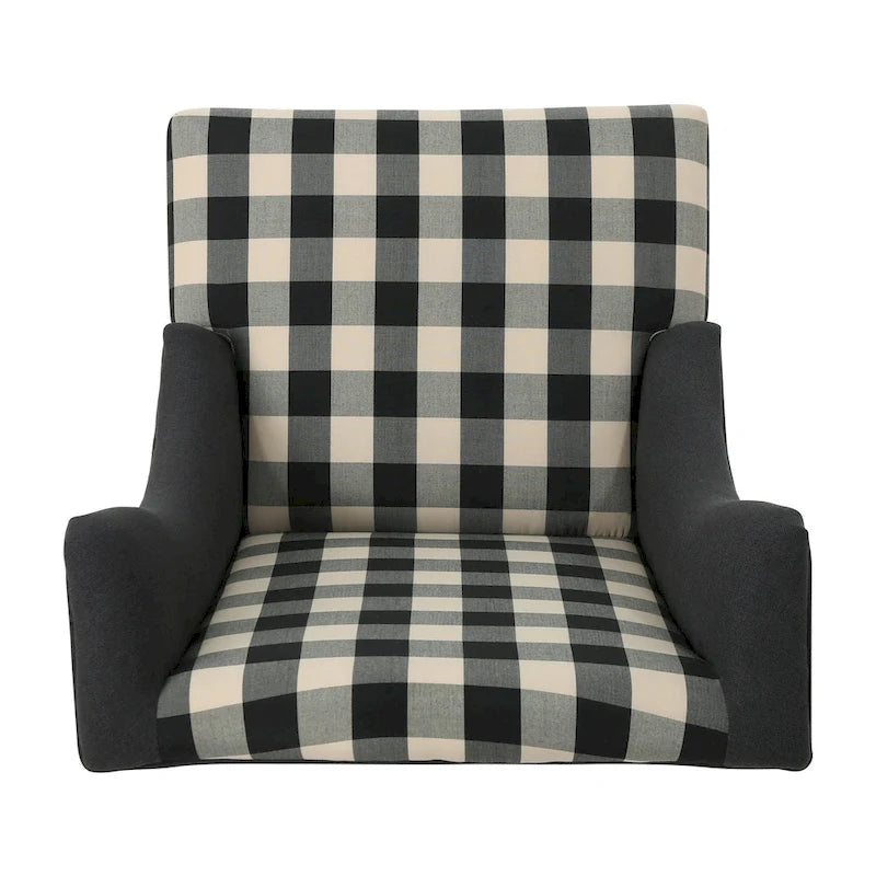 Poltrona Club "High-Back Wingback" da 28" con gambe in legno di betulla e seduta imbottita
