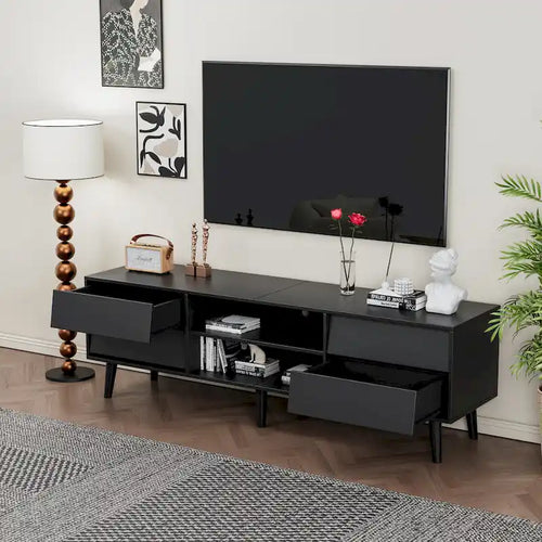 Mobile TV Vintage da 63" con Scaffali e Cassetti per TV fino a 60"