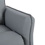 Poltrona reclinabile girevole a 360° con funzione dondolo in similpelle PU blu-grigio e tasche laterali