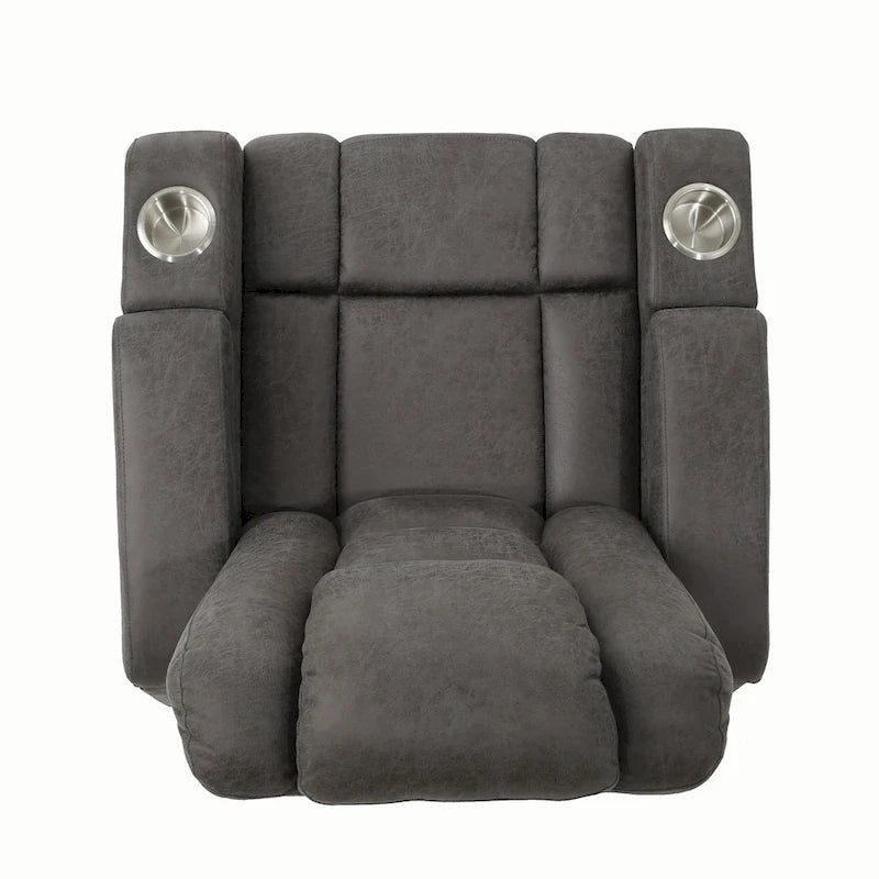 Poltrona Reclinabile Elettrica Larga 84 cm con Braccioli Contenitori, Portabicchieri e Porta USB