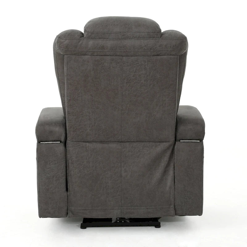 Poltrona Reclinabile Elettrica Larga 84 cm con Braccioli Contenitori, Portabicchieri e Porta USB