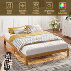 Letto a piattaforma in legno Queen Size con supporto a doghe