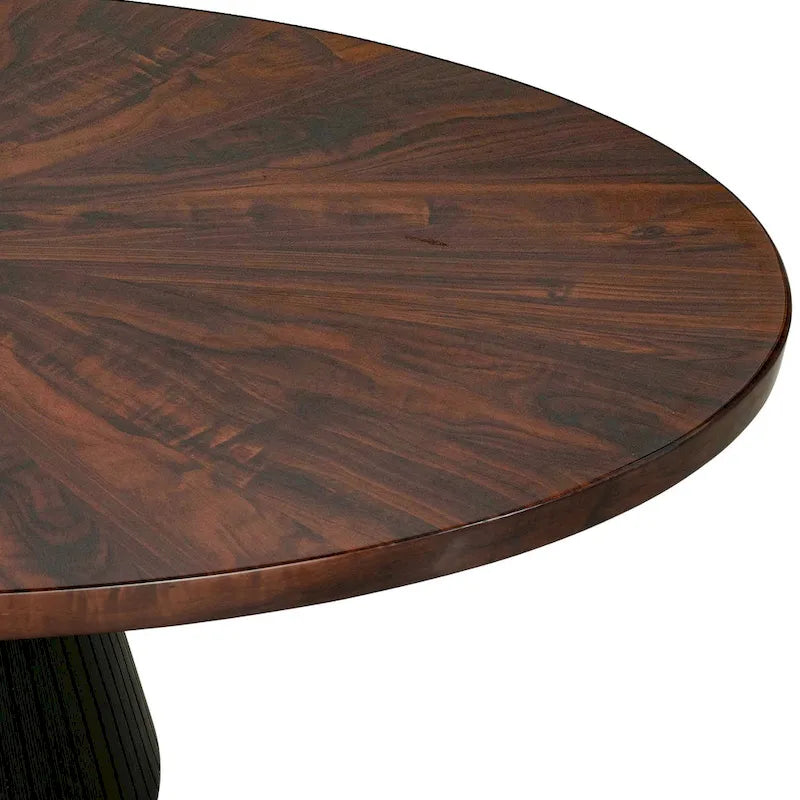 Tavolino da caffè ovale moderno Dravo - Finitura bicolore marrone e nero
