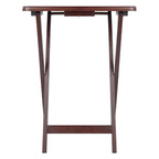 Set di 4 tavolini pieghevoli singoli in noce antico, ricchi, 65,40 cm