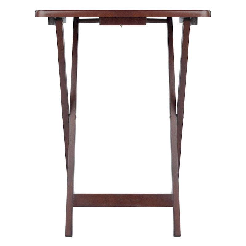 Set di 4 tavolini pieghevoli singoli in noce antico, ricchi, 65,40 cm