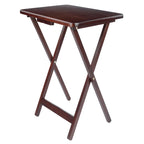 Set di 4 tavolini pieghevoli singoli in noce antico, ricchi, 65,40 cm