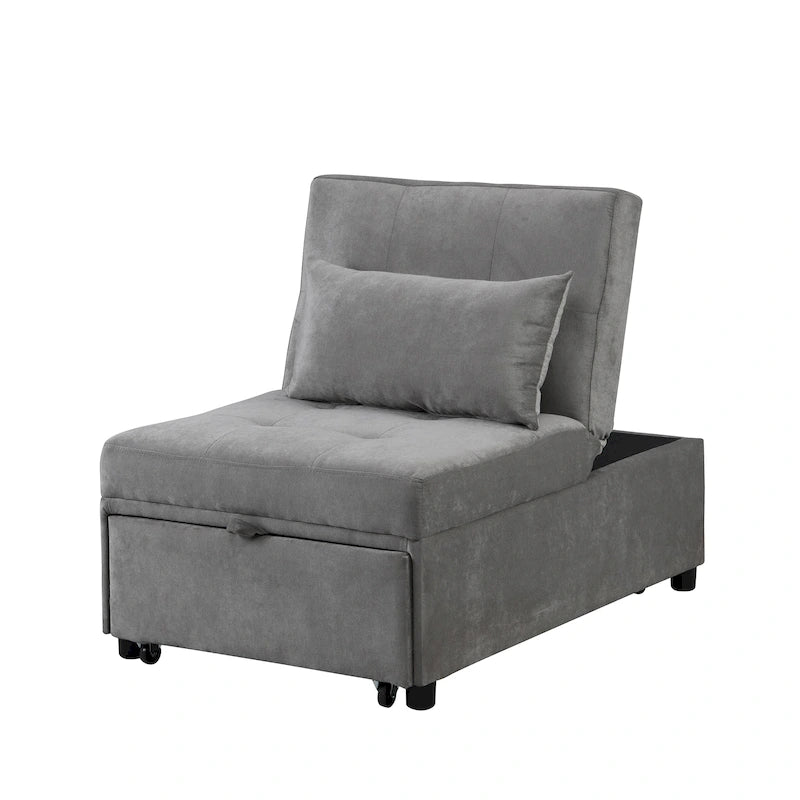 Poltrona Letto Pieghevole 4 in 1 per Futon Singolo, Divano Letto Regolabile – 39.9 x 26.8"