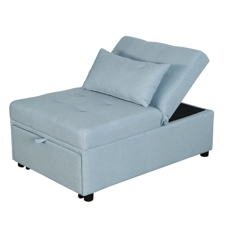Poltrona Letto Pieghevole 4 in 1 per Futon Singolo, Divano Letto Regolabile – 39.9 x 26.8"