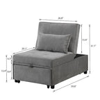 Poltrona Letto Pieghevole 4 in 1 per Futon Singolo, Divano Letto Regolabile – 39.9 x 26.8"