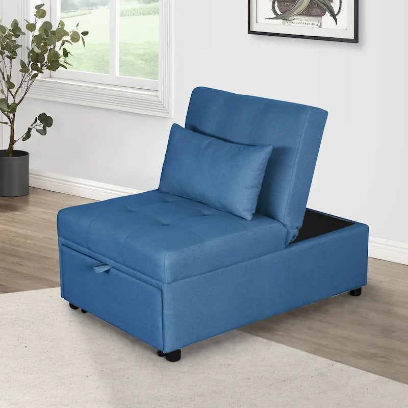 Poltrona Letto Pieghevole 4 in 1 per Futon Singolo, Divano Letto Regolabile – 39.9 x 26.8"