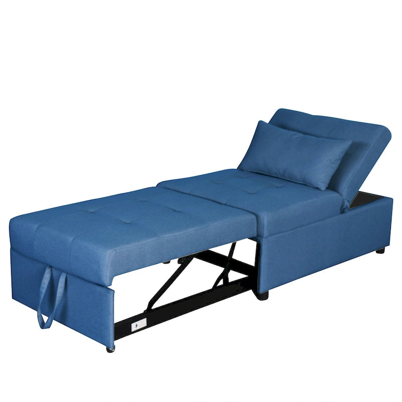 Poltrona Letto Pieghevole 4 in 1 per Futon Singolo, Divano Letto Regolabile – 39.9 x 26.8"