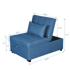 Poltrona Letto Pieghevole 4 in 1 per Futon Singolo, Divano Letto Regolabile – 39.9 x 26.8"