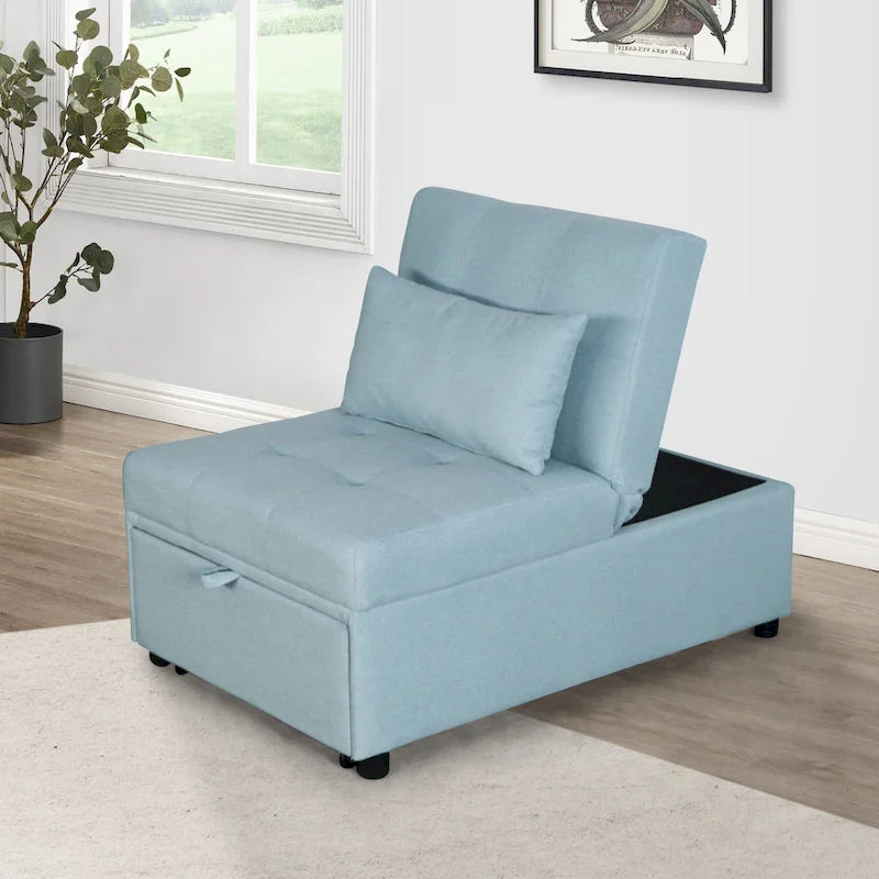 Poltrona Letto Pieghevole 4 in 1 per Futon Singolo, Divano Letto Regolabile – 39.9 x 26.8"