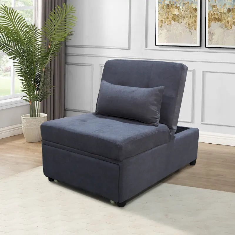 Poltrona Letto Pieghevole 4 in 1 per Futon Singolo, Divano Letto Regolabile – 39.9 x 26.8"