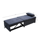 Poltrona Letto Pieghevole 4 in 1 per Futon Singolo, Divano Letto Regolabile – 39.9 x 26.8"