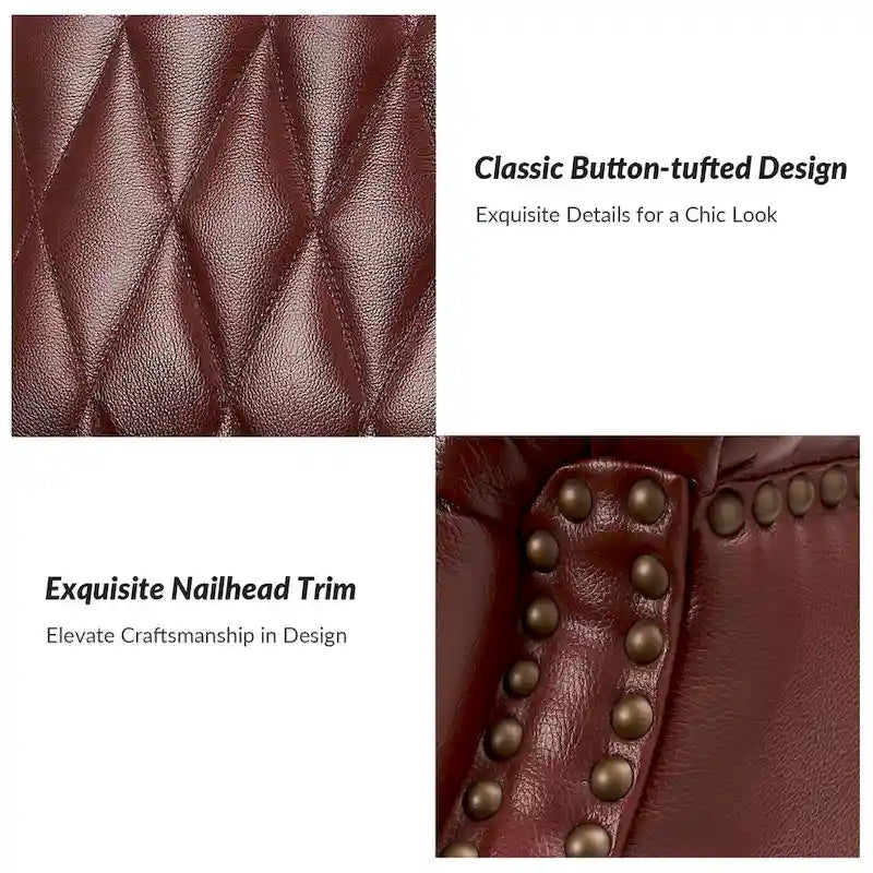 Poltrona Xaver in vera pelle tradizionale con gambe in legno massello