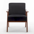 Poltrona d'Appoggio Mid-Century in Velluto Larga 26,37" con Struttura in Legno Espresso