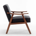 Poltrona d'Appoggio Mid-Century in Velluto Larga 26,37" con Struttura in Legno Espresso