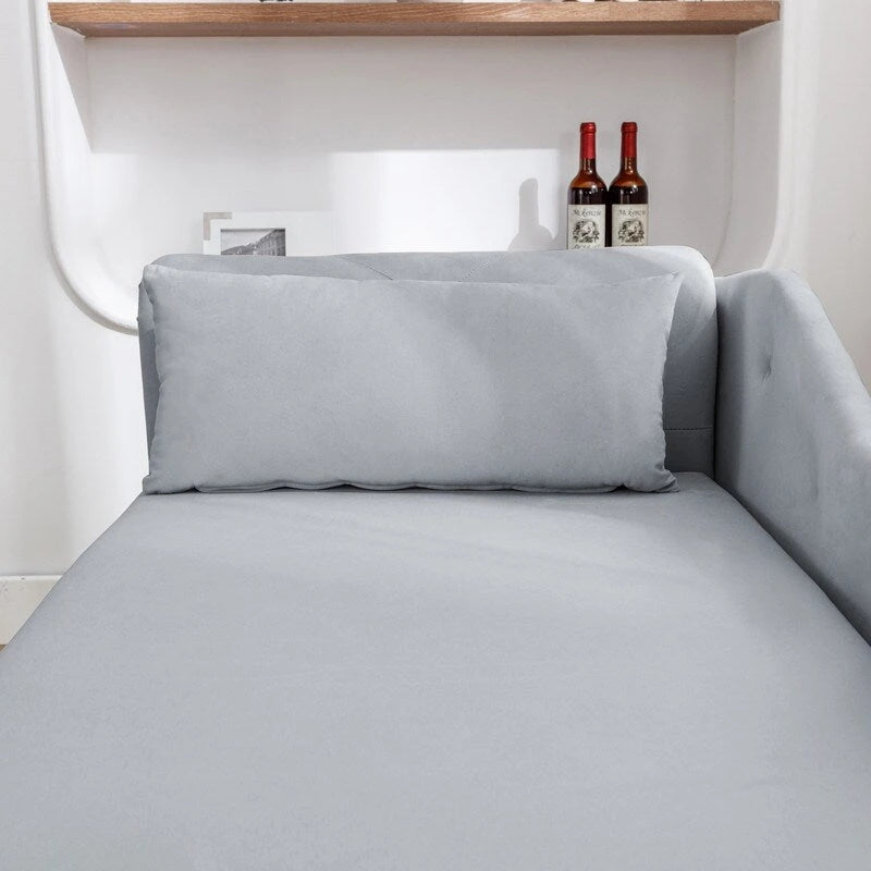 Chaise Longue da Interno, Poltrona Relax in Velluto per Camera da Letto con Contenitore e Cuscino, Moderna Chaise Longue Imbottita con Braccioli Arrotondati
