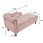 Chaise Longue da Interno, Poltrona Relax in Velluto per Camera da Letto con Contenitore e Cuscino, Moderna Chaise Longue Imbottita con Braccioli Arrotondati