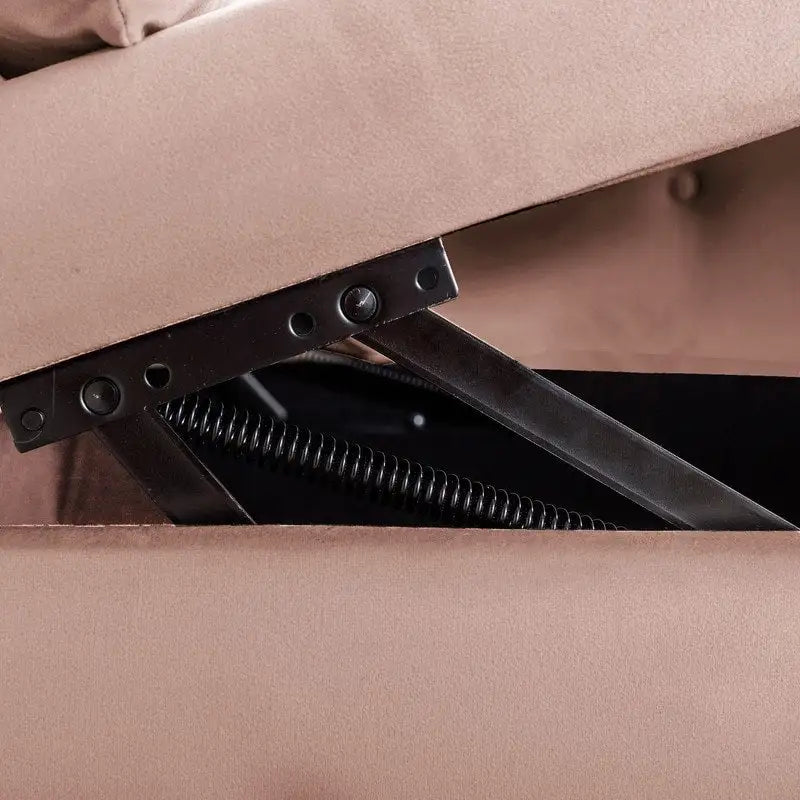 Chaise Longue da Interno, Poltrona Relax in Velluto per Camera da Letto con Contenitore e Cuscino, Moderna Chaise Longue Imbottita con Braccioli Arrotondati