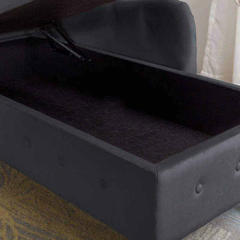 Chaise Longue da Interno, Poltrona Relax in Velluto per Camera da Letto con Contenitore e Cuscino, Moderna Chaise Longue Imbottita con Braccioli Arrotondati
