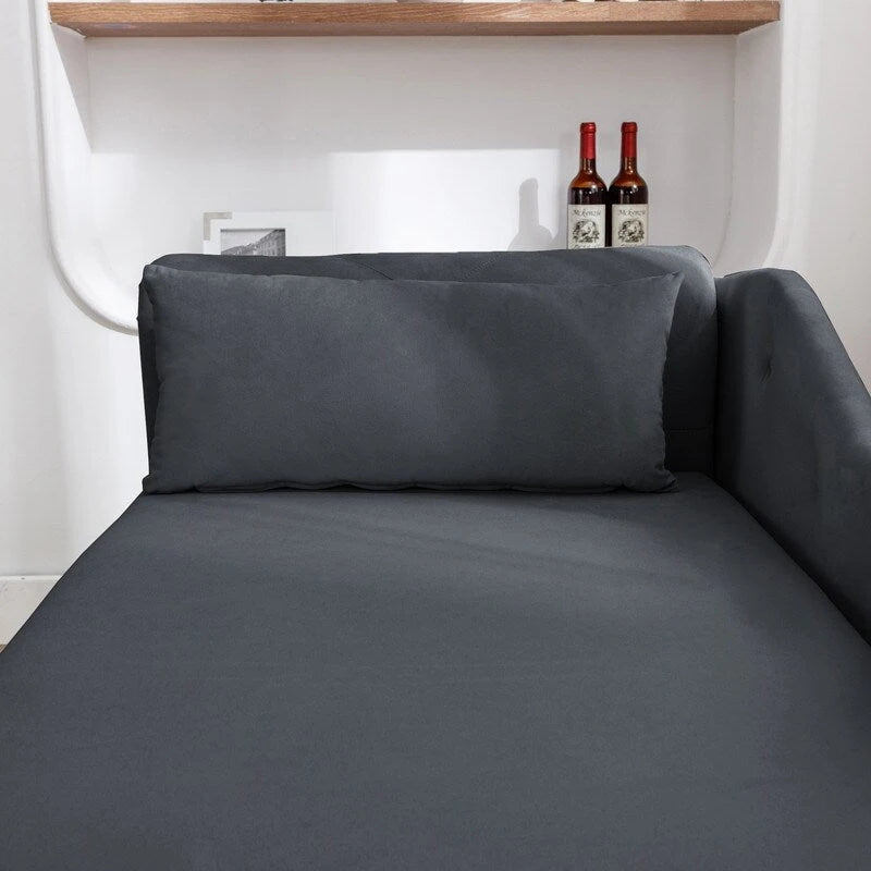 Chaise Longue da Interno, Poltrona Relax in Velluto per Camera da Letto con Contenitore e Cuscino, Moderna Chaise Longue Imbottita con Braccioli Arrotondati
