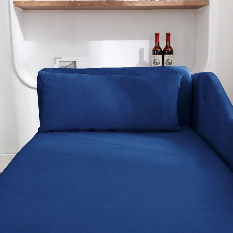 Chaise Longue da Interno, Poltrona Relax in Velluto per Camera da Letto con Contenitore e Cuscino, Moderna Chaise Longue Imbottita con Braccioli Arrotondati