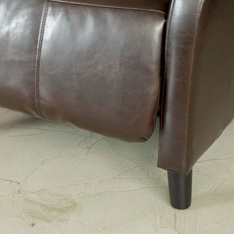 Poltrona Accento Plait in Pelle Intrecciata Cognac con Struttura in Legno Teak Naturale