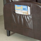 Poltrona Accento Plait in Pelle Intrecciata Cognac con Struttura in Legno Teak Naturale