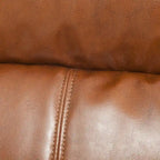 Poltrona Accento Plait in Pelle Intrecciata Cognac con Struttura in Legno Teak Naturale