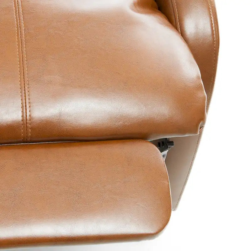 Poltrona Accento Plait in Pelle Intrecciata Cognac con Struttura in Legno Teak Naturale