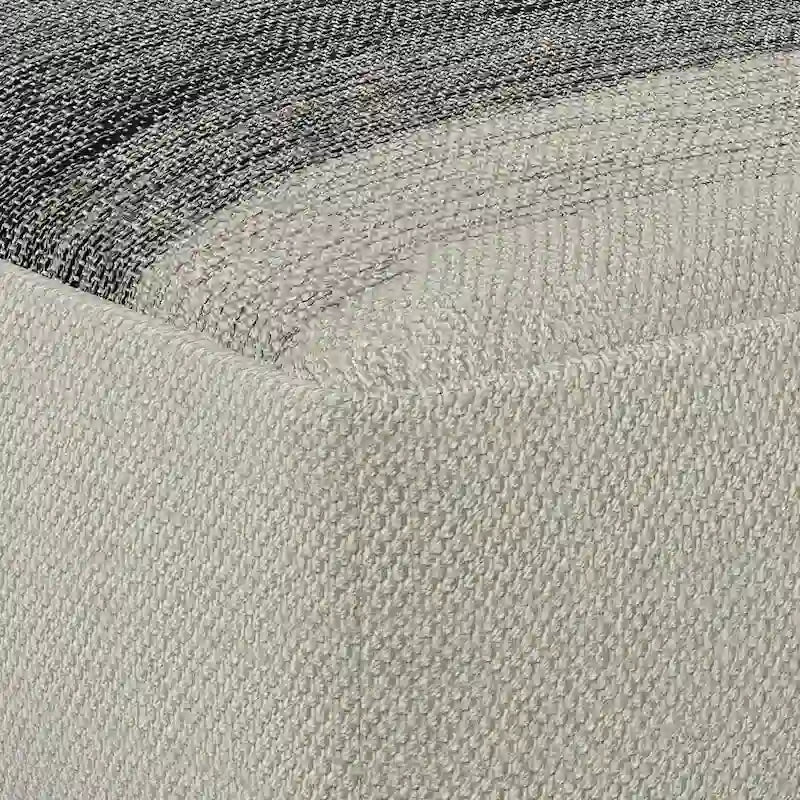 Pouf Irena quadrato intrecciato da esterno/interno - Poliestere PET riciclato grigio e bianco