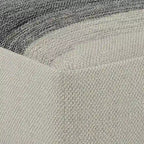 Pouf Irena quadrato intrecciato da esterno/interno - Poliestere PET riciclato grigio e bianco