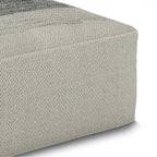 Pouf Irena quadrato intrecciato da esterno/interno - Poliestere PET riciclato grigio e bianco