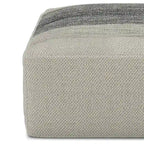 Pouf Irena quadrato intrecciato da esterno/interno - Poliestere PET riciclato grigio e bianco