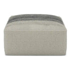 Pouf Irena quadrato intrecciato da esterno/interno - Poliestere PET riciclato grigio e bianco