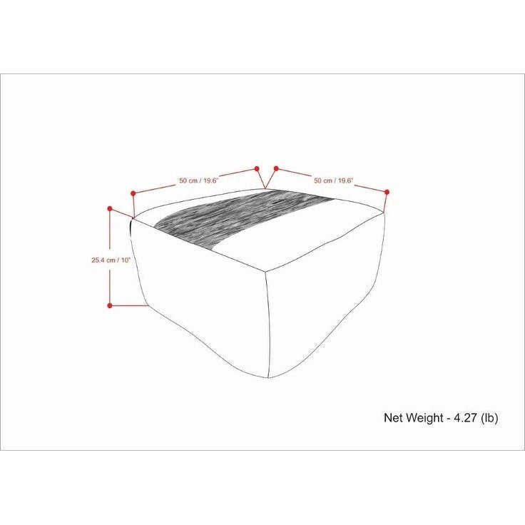 Pouf Irena quadrato intrecciato da esterno/interno - Poliestere PET riciclato grigio e bianco
