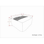 Pouf Irena quadrato intrecciato da esterno/interno - Poliestere PET riciclato grigio e bianco