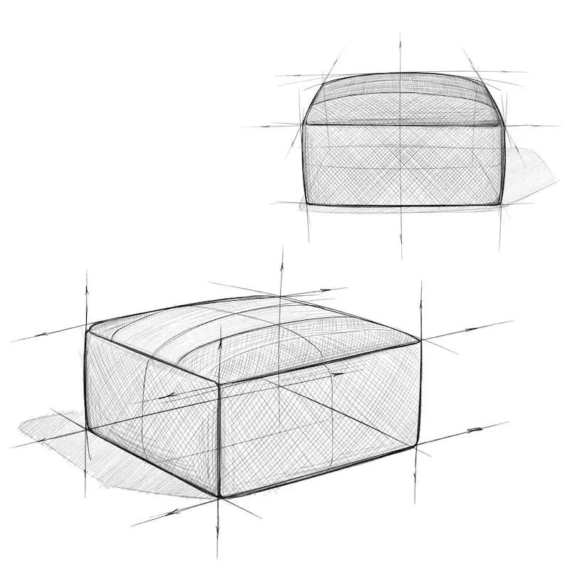 Pouf Irena quadrato intrecciato da esterno/interno - Poliestere PET riciclato grigio e bianco