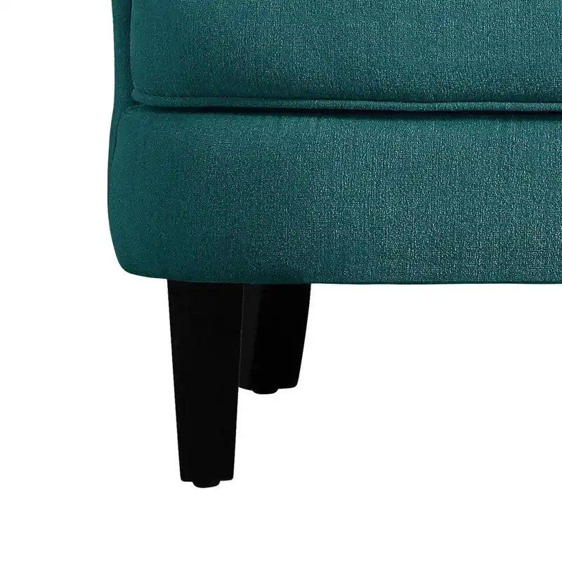 Poltrona a pozzetto Mignon con alette e capitonné, larghezza 76 cm - Velluto/Lino