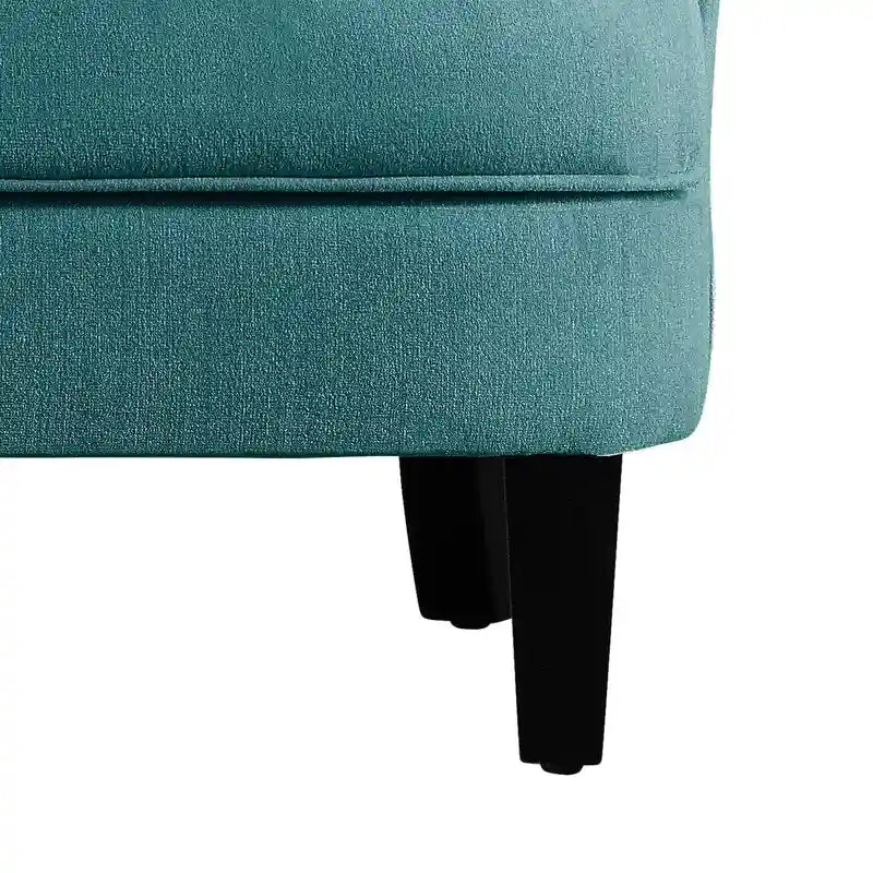Poltrona a pozzetto Mignon con alette e capitonné, larghezza 76 cm - Velluto/Lino