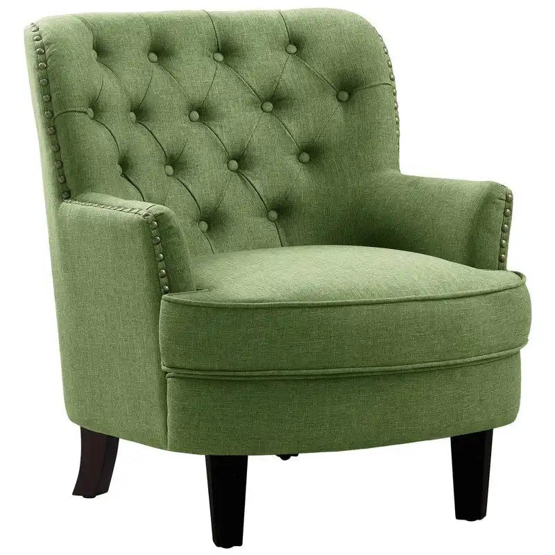 Poltrona a pozzetto Mignon con alette e capitonné, larghezza 76 cm - Velluto/Lino