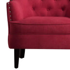 Poltrona a pozzetto Mignon con alette e capitonné, larghezza 76 cm - Velluto/Lino