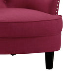 Poltrona a pozzetto Mignon con alette e capitonné, larghezza 76 cm - Velluto/Lino