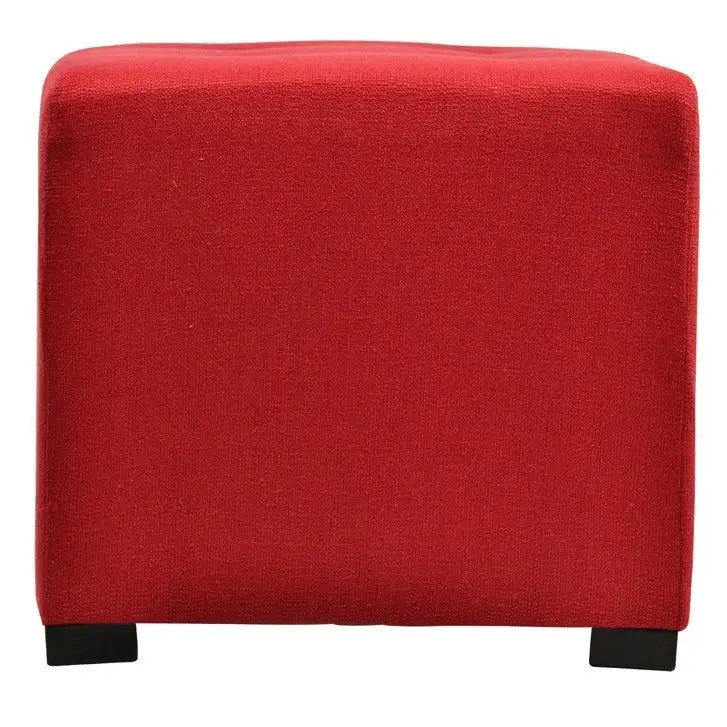 Pouf quadrato Cordoba con 4 bottoni e telaio in legno - 45,7 x 45,7 x 45,7 cm
