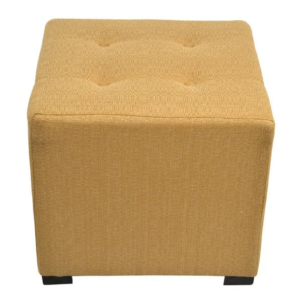 Pouf quadrato Cordoba con 4 bottoni e telaio in legno - 45,7 x 45,7 x 45,7 cm